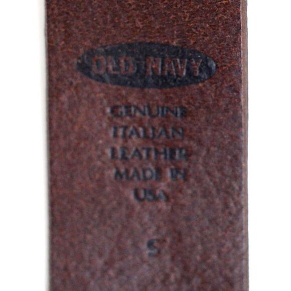 Old Navy EMBOSSED BROWN GENUINE LEATHER 1.25"Wd CASUAL DRESS WOMEN'S BELT S (A37 - Picture 7 of 12